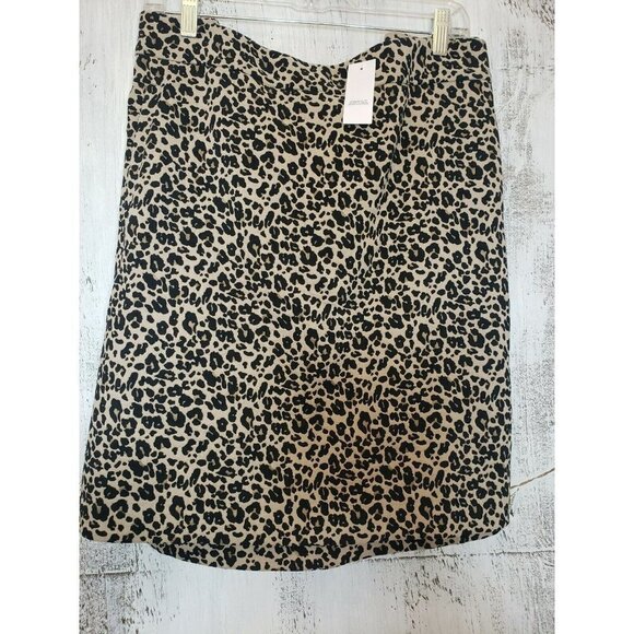 Loft Dressbarn Womens Skirt Wool, leopard animal print Size 26 plus New $69.50 - Picture 1 of 5